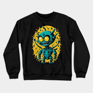 Robot with Evil Smile Crewneck Sweatshirt